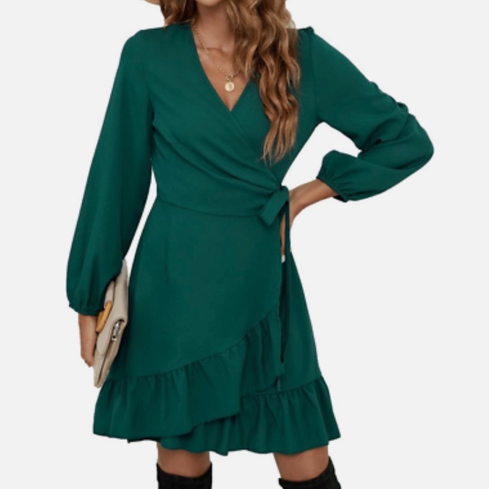 Altar'd State Teal Long Sleeve Dress